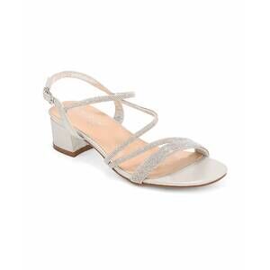 NEW DE BLOSSOM COLLECTION women's hazel block heel sandal in silver iridescent s